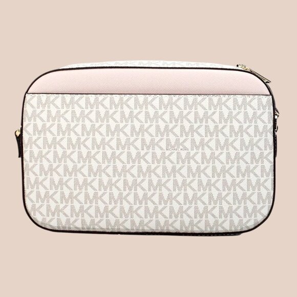 BRAND NEW --Michael Kors Saffiano Leather Chain Crossbody Vanilla / Pwdr Blush - Picture 2 of 3